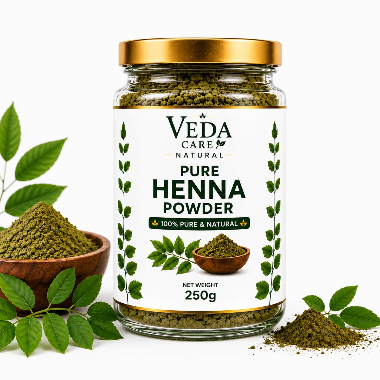 VEDA CARE NATURAL Pure Heena Powder 250g in Premium Glass Jar + 100g Multani Mitti FREE | 100% Natural Henna Powder | Hair Care | No Chemicals | No Preservatives-picture-30