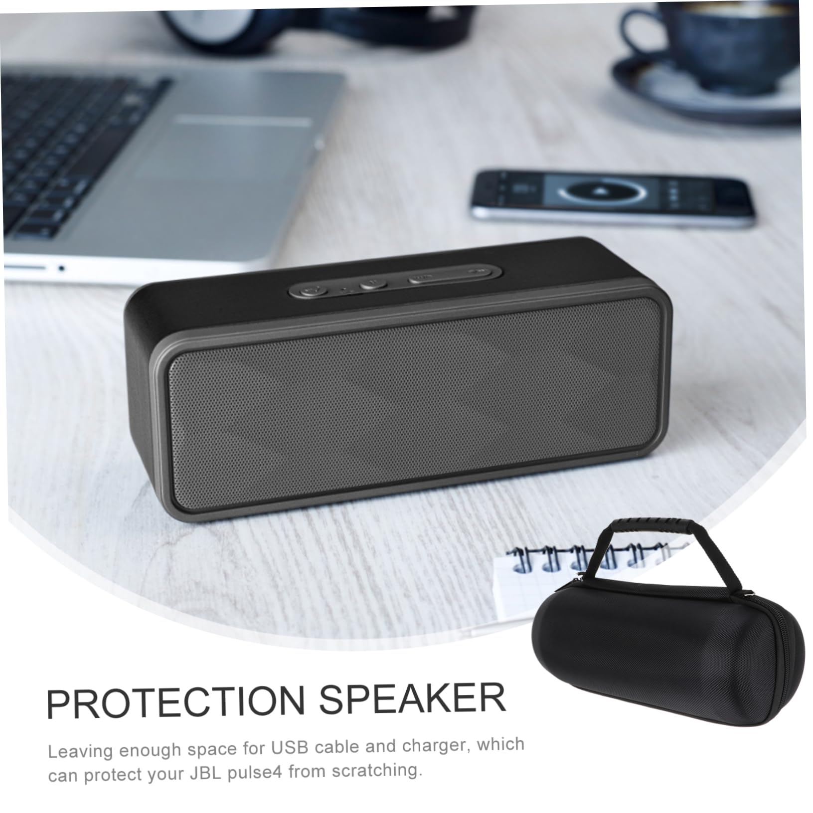 1Set Portable Speaker Storage Bag for Pulse Durable Carrying Case with Shoulder Strap Compression Resistant Design for Travel Home Use Black