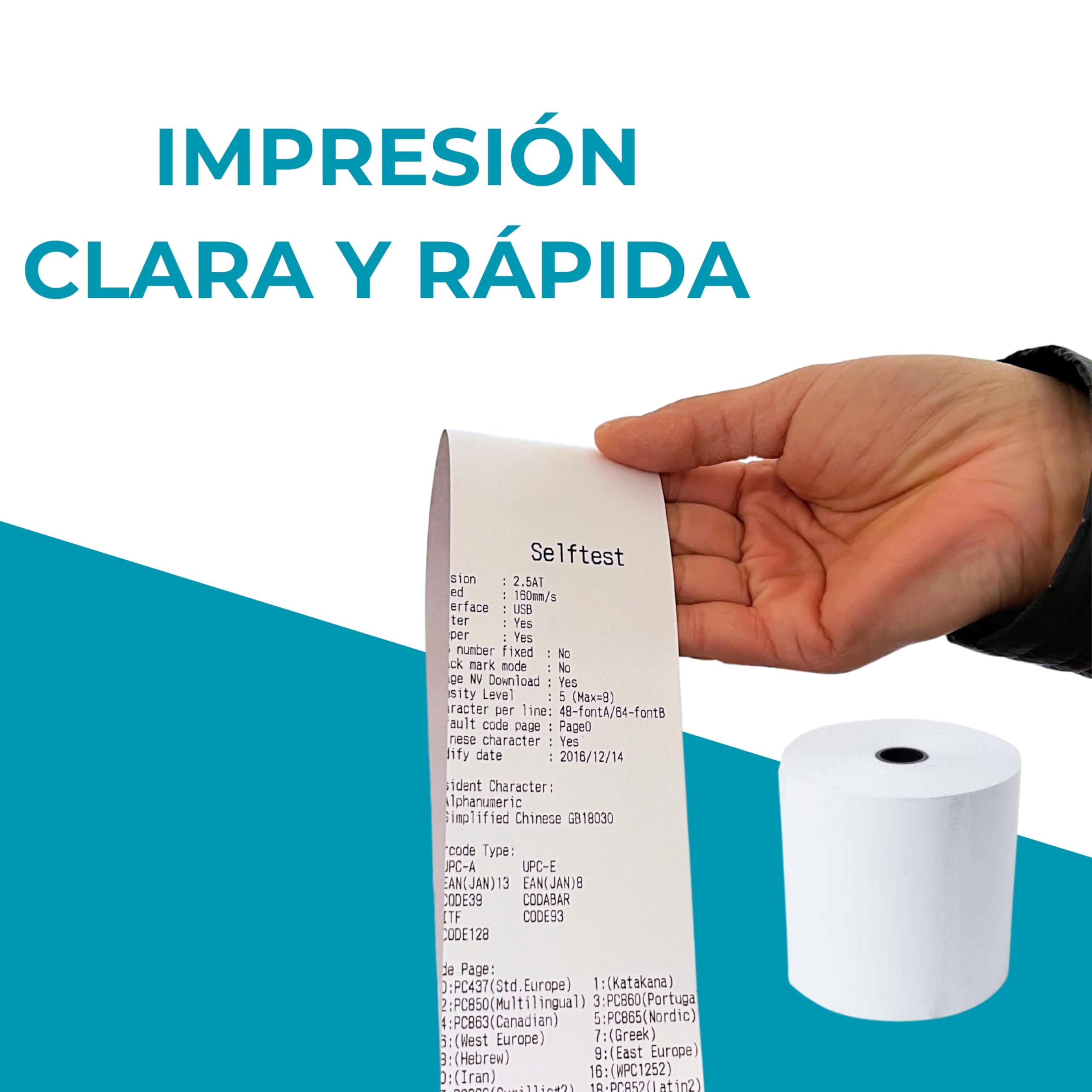 Rollo de Papel Térmico Premium Double Dragon 57 x 57 mm para Impresora EPOS, Terminal POS, Cajeros Automáticos Térmicos [Paquete de 20]