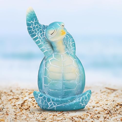 Miniatura 3 de Decoración de tortuga marina de resina, accesorios de meditación zen, estatuas de adorno de playa de tortugas para decoración del hogar, habitación