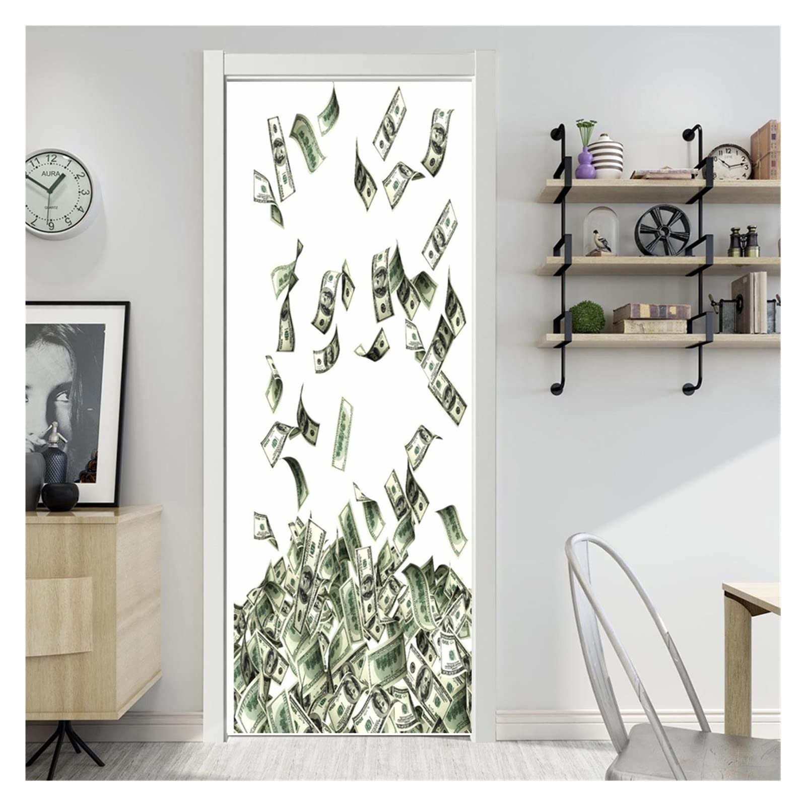 Art Life série stickers de porte effet trompe l'œil qualitatif 85x215cm