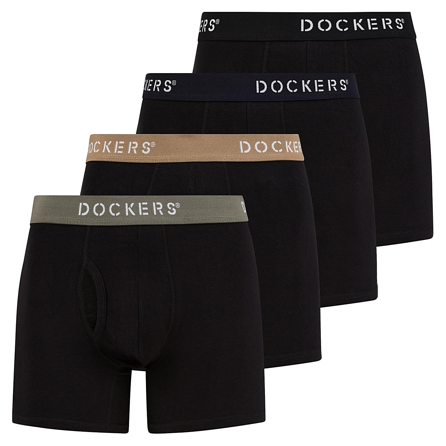 DOCKERSMen's Underwear Cotton Stretch Boxer Briefs for Men Pack of 4