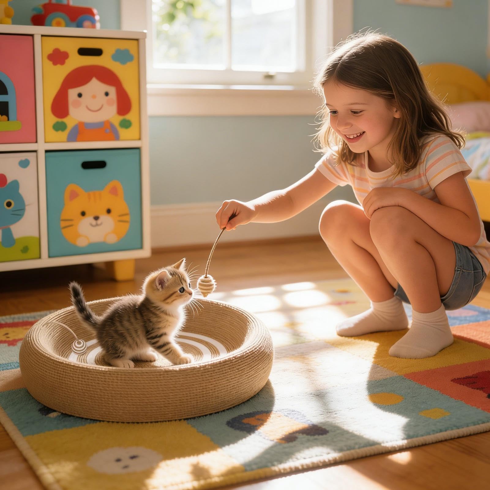 Kratzbett Für Katzen Zum Schärfen Der Krallen Sisal Kratzbrett Möbelschutz | Katzenbett Mit Krallenpflege Für Haus Wohnung Zuhause Wohnzimmer Schlafzimmer Und Boden