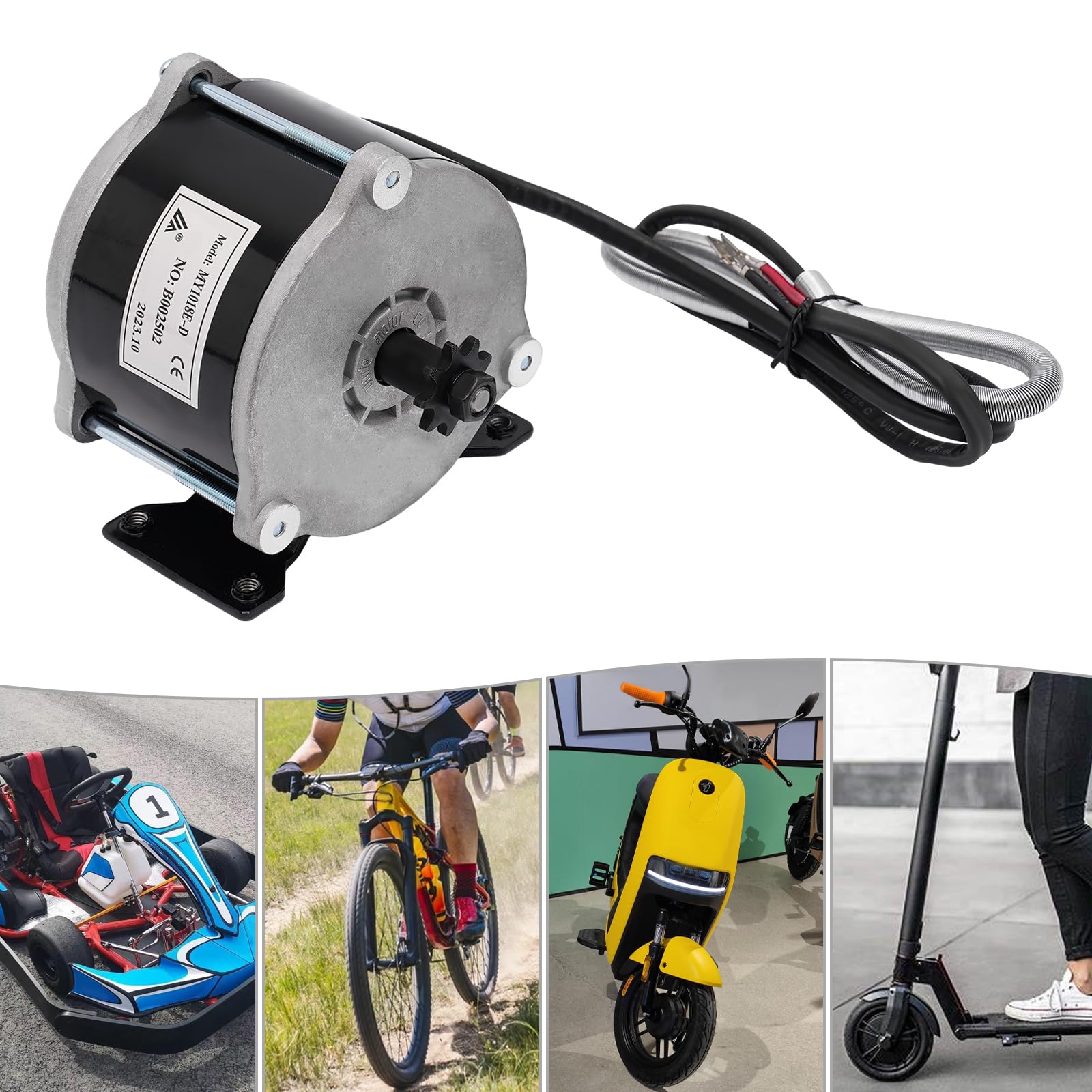 Gear Reduction Electric Motor, 36V 500W Electric Bicycle Brushed Motor 1700RPM Gear Electric Motor Brushed DC Motor for Electric Bike, Small Motorcycle, Electric Scooter (36V)