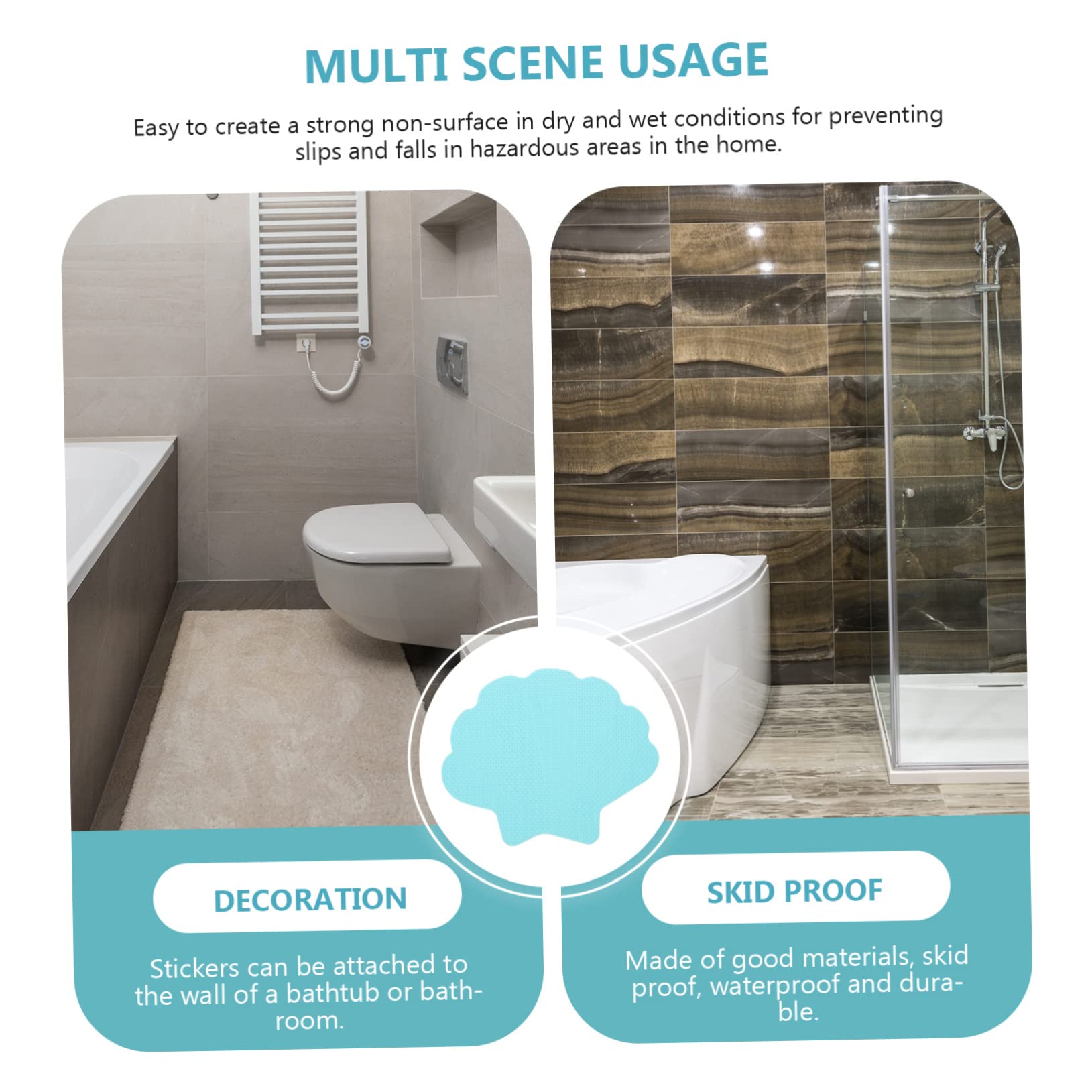 Ciieeo 4 Juegos baño Pegatinas Antideslizantes de Ducha de bañera Decorativa Adhesivos bañera Antideslizantes Antideslizante Piscina Precioso baño Pegatinas bañera Pegatinas
