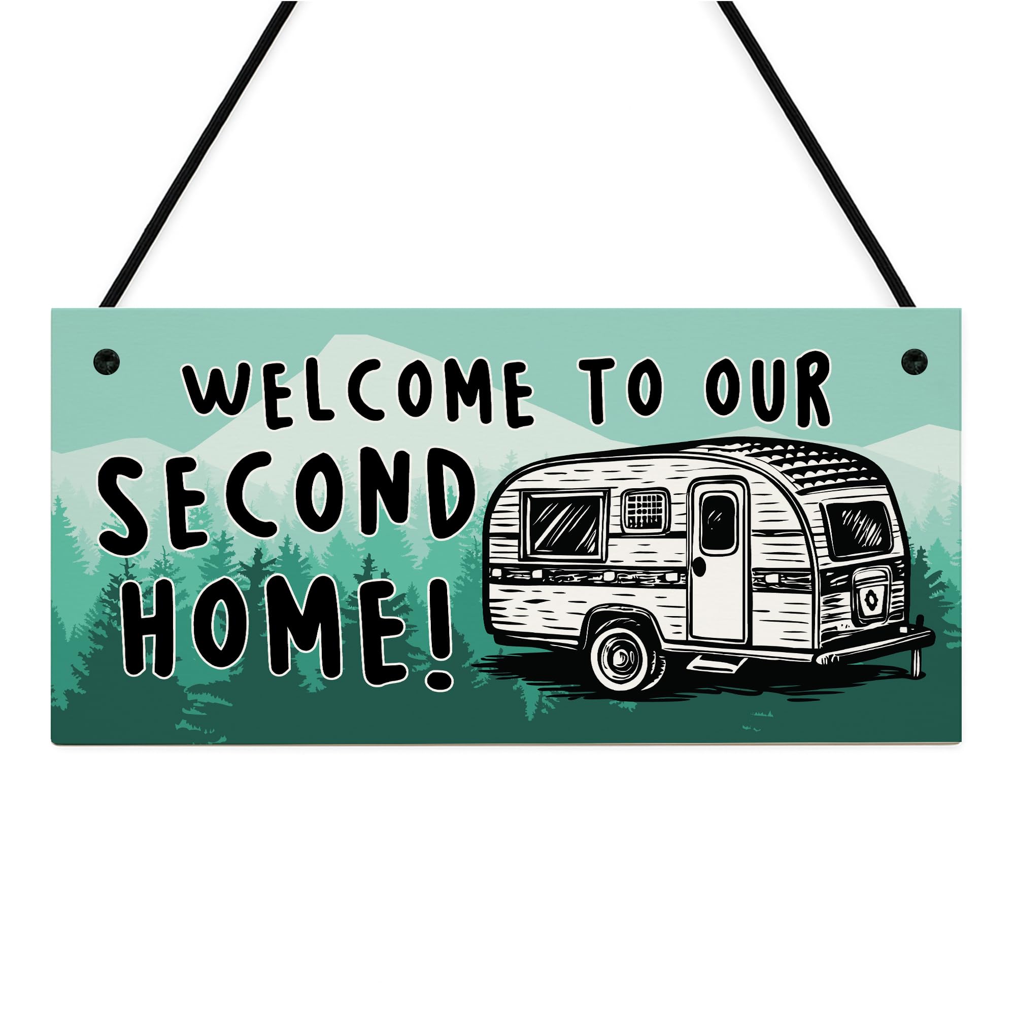 Red Ocean Funny Caravan Decor Sign Welcome To Our Second Home Campervan Accessories Home Decor Plaques For Caravan Hanging Sign 200x100mm