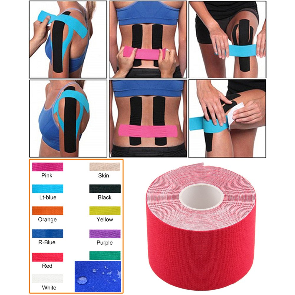 Kinesiology Tape - Pain Relief Adhesive - Best Therapeutic Muscle Support Aid - Sports Wrap for Knee Elbow Wrist Back Shoulder Ankle & Neck injury tape - Physio tap Water resistant - Price Xes