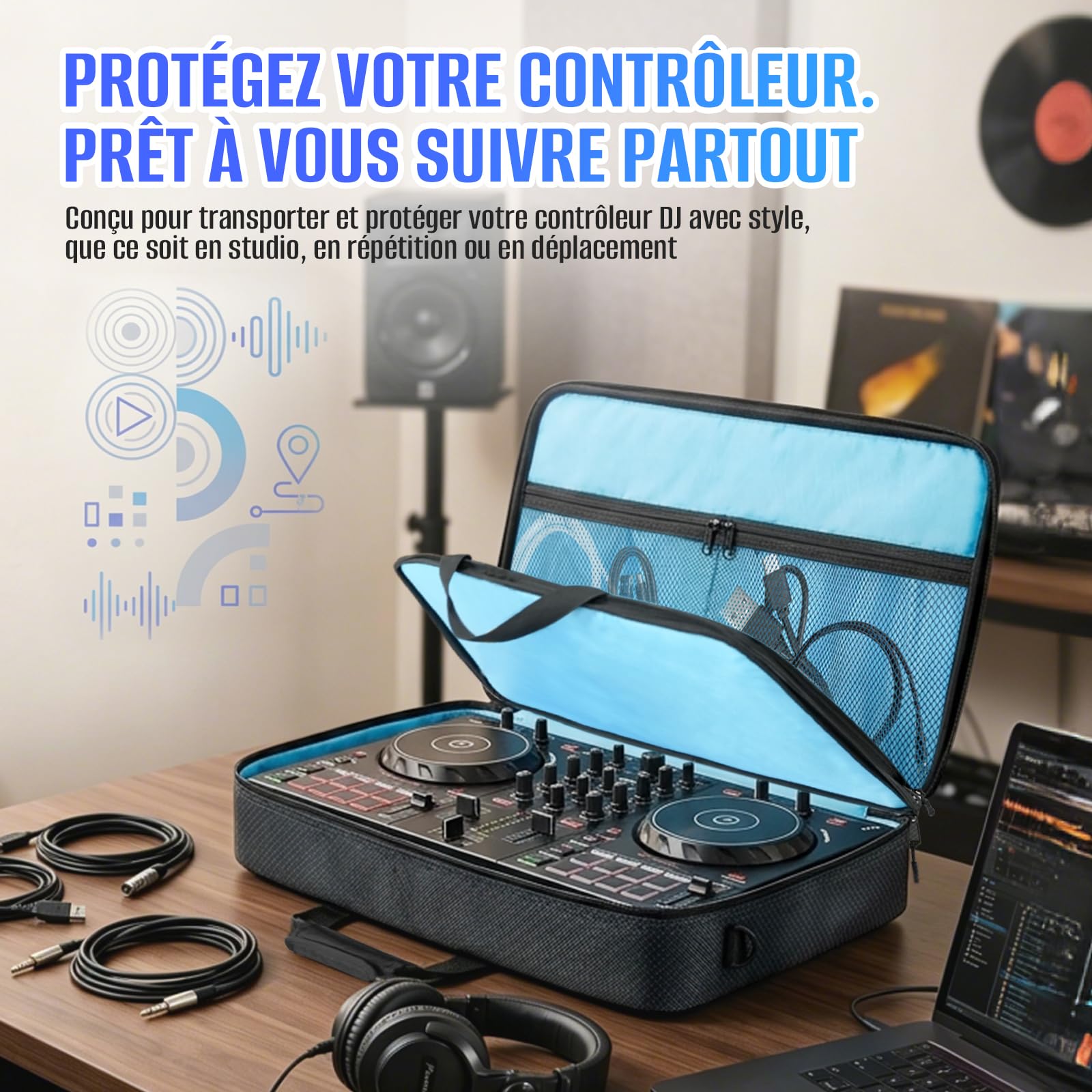 SUNDOY Sac DJ Antichoc pour Contrôleur DJ Compatible DDJ-FLX4 DDJ-400 DDJ-REV1