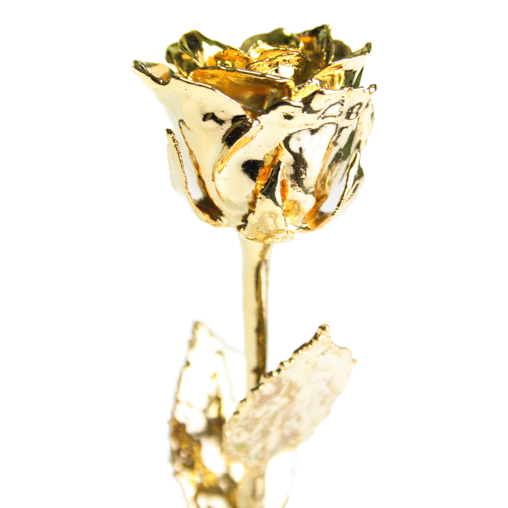 Echte Goldene Rose mit Widmung: Ich liebe dich, überzogen mit 999er GOLD, circa 28 cm, mit Geschenkschatulle und Echtheitszertifikat
