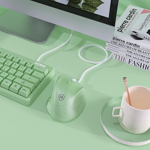 Miniatura 7 de Micropack - Mouse ergonómico con cable para laptop, computadora de PC y escritorio, Ergo Mouse vertical con clics silenciosos, sensibilidad