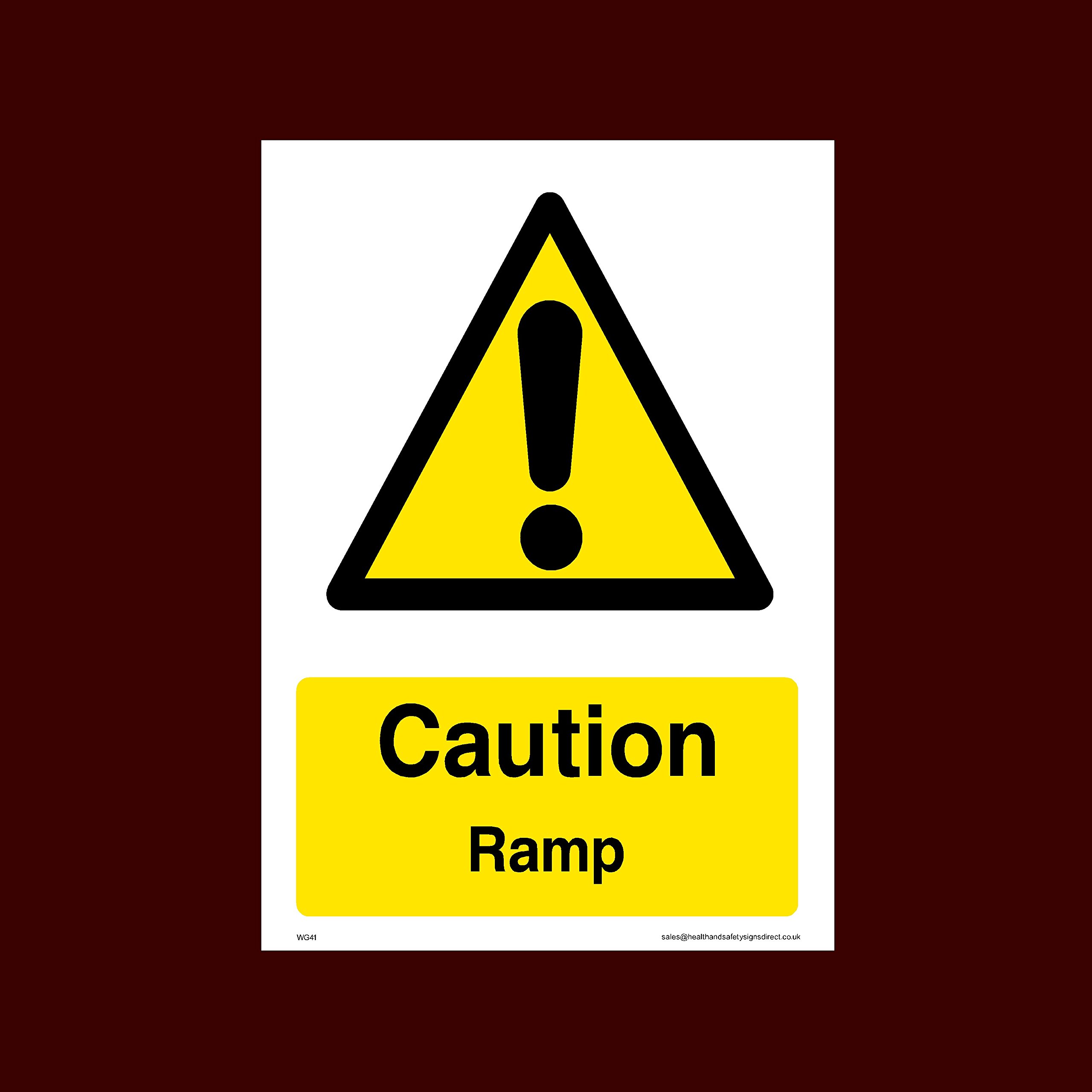 Ussp&S Men's Caution Ramp Plastic Sign (Wg41) - Working, Very Hot Water, Mind Head, Mind Step, Water, Hot, Vehicles, Fragile Roof