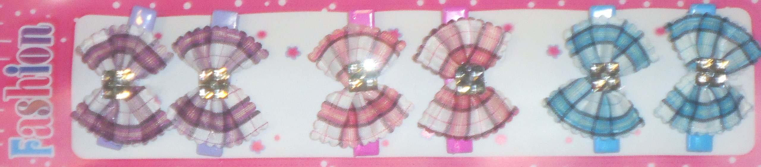 Six Multicolor Hair Bows Alligator Clips for Infant and Toddlers