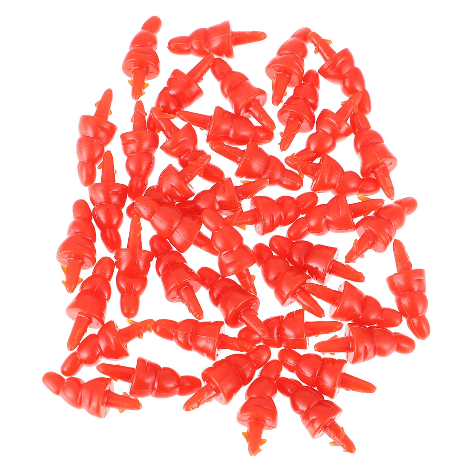 Snowman for Crafts 100pcs Mini Snowman Carrot for Christmas DIY Crafts Snowman Making Supplies, Red, 1.6x0.9cm