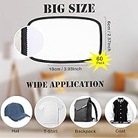 Vista 2 de 60 parches de sublimación, parches en blanco para planchar para manualidades, sombreros, gorras, mochilas, uniformes, rectángulo redondeado