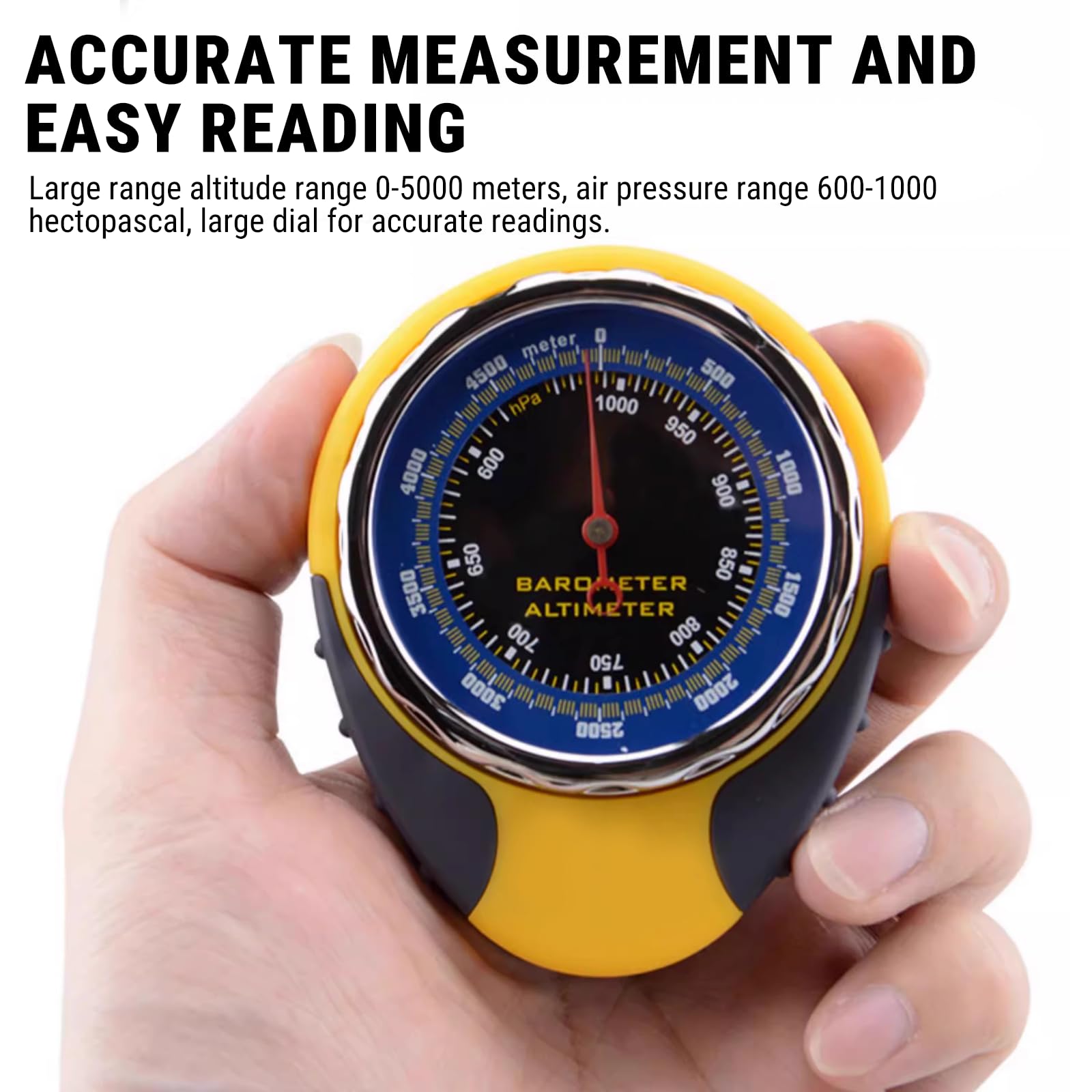 Barometer Höhenmesser Analog, 4-in-1 Mini Kompass Outdoor Mit Barometer, Altimeter, Thermometer, Batteriefreier Höhenmesser Kompass Schlüsselanhänger Zum Outdoor Klettern Camping Wandern