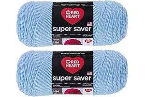 Two-Pack Bundle of Red Heart Super Saver Yarn in Versatile Light Blue