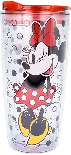 Disney Minnie Mouse - Vaso de viaje acrílico con tapa de cierre deslizante  Taza fría alta de carnaval para bebidas, jugo, limonada  Esenciales para disponible en Yaxa Costa Rica