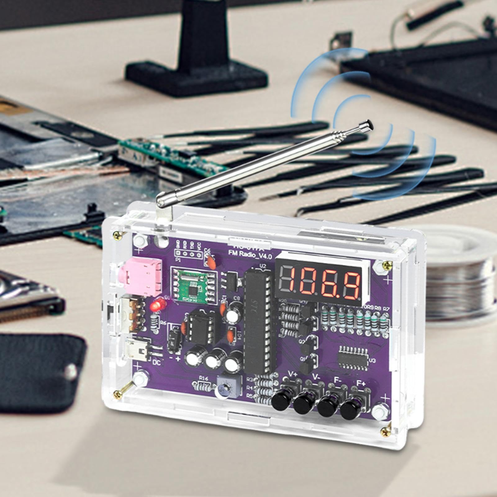 Kit de Radio FM, Kit de Radio Hecho a Mano | FM Radio Electronic Learning Set,Actividades estudiantiles de Secundaria, Proyecto Stem para Aprender y Practicar