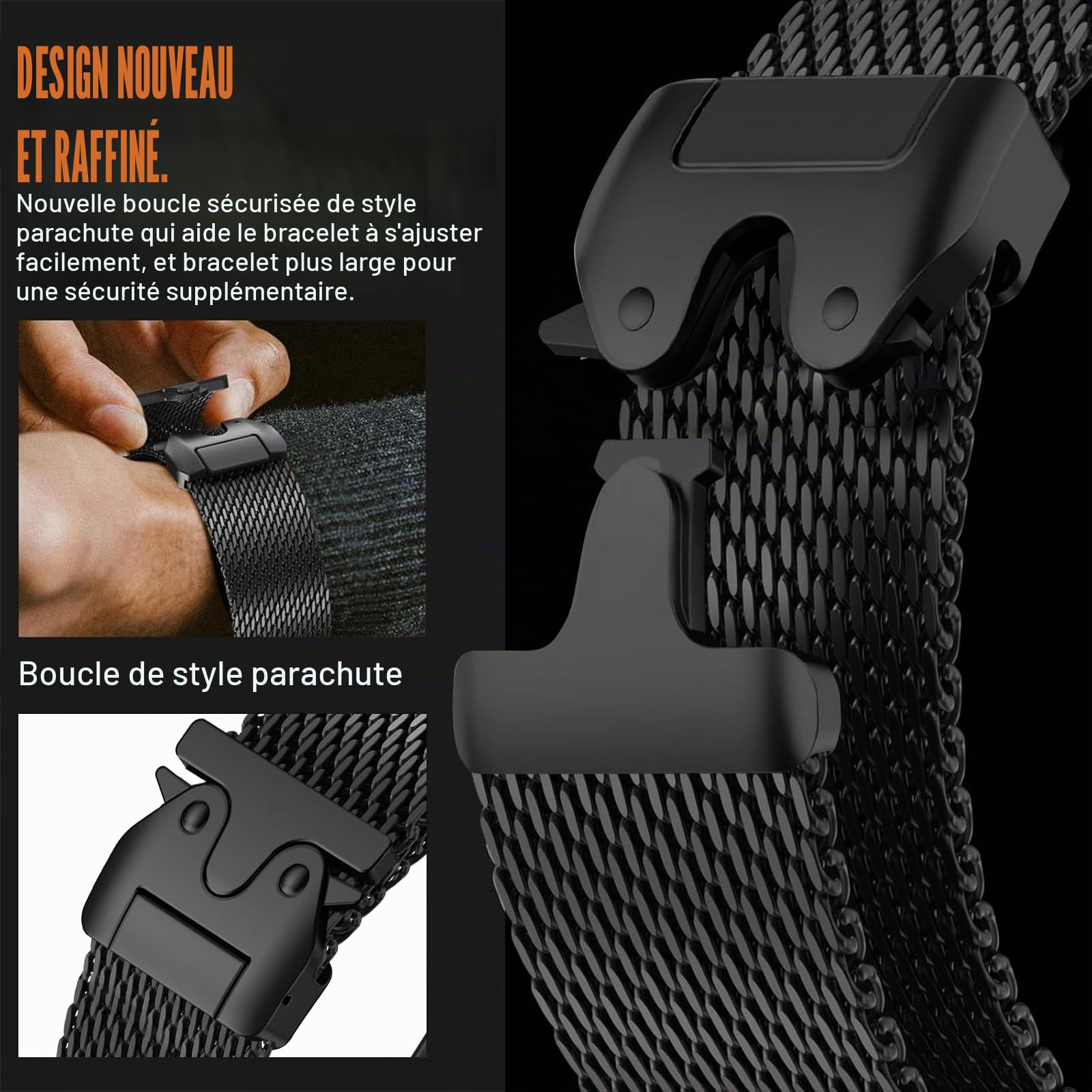 Titane Bracelet pour Garmin Fenix 7, 22mm Remplacement Quick-Fit Titan Milanaise Bracelet pour Fenix 8 47mm, FEnix 6, FEnix 6 Pro, FENix 5, FENix 5 Plus, Forerunner 935 945, Instinct 2