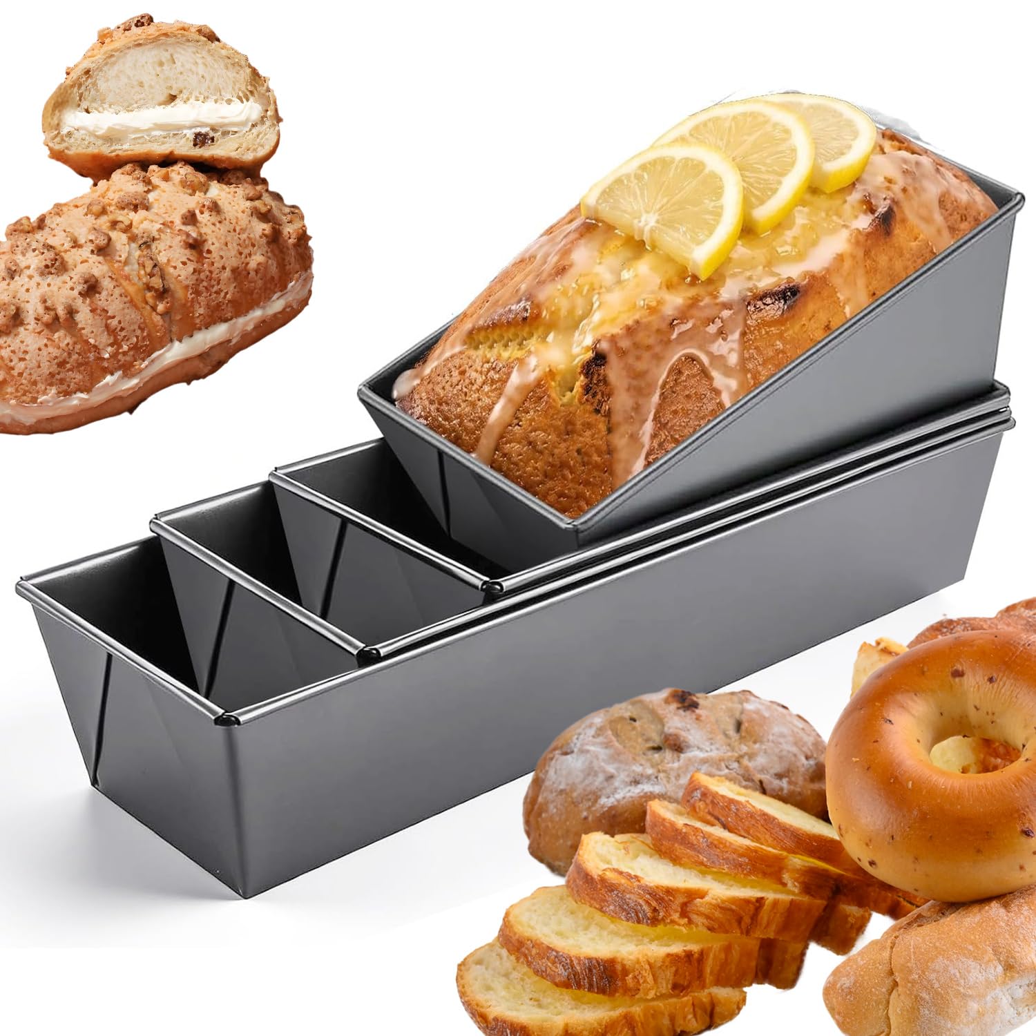 Extra Large Bread Tin Non Stick Carbon Steel Bread Tin Set Easy To Clean