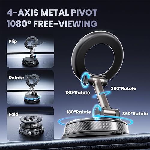 Miniatura 4 de Magsafe - Soporte magnético de teléfono para automóvil, soporte de coche ajustable 360 con ventosa de vacío, soporte de teléfono para accesorios de