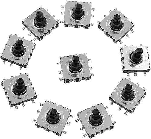 Mecion 10 interruptores táctiles táctiles de botón pulsador, 0.394x0.394x0.354 in 6 pines 5 vías momentánea SMD SMT táctil táctil interruptor táctil
