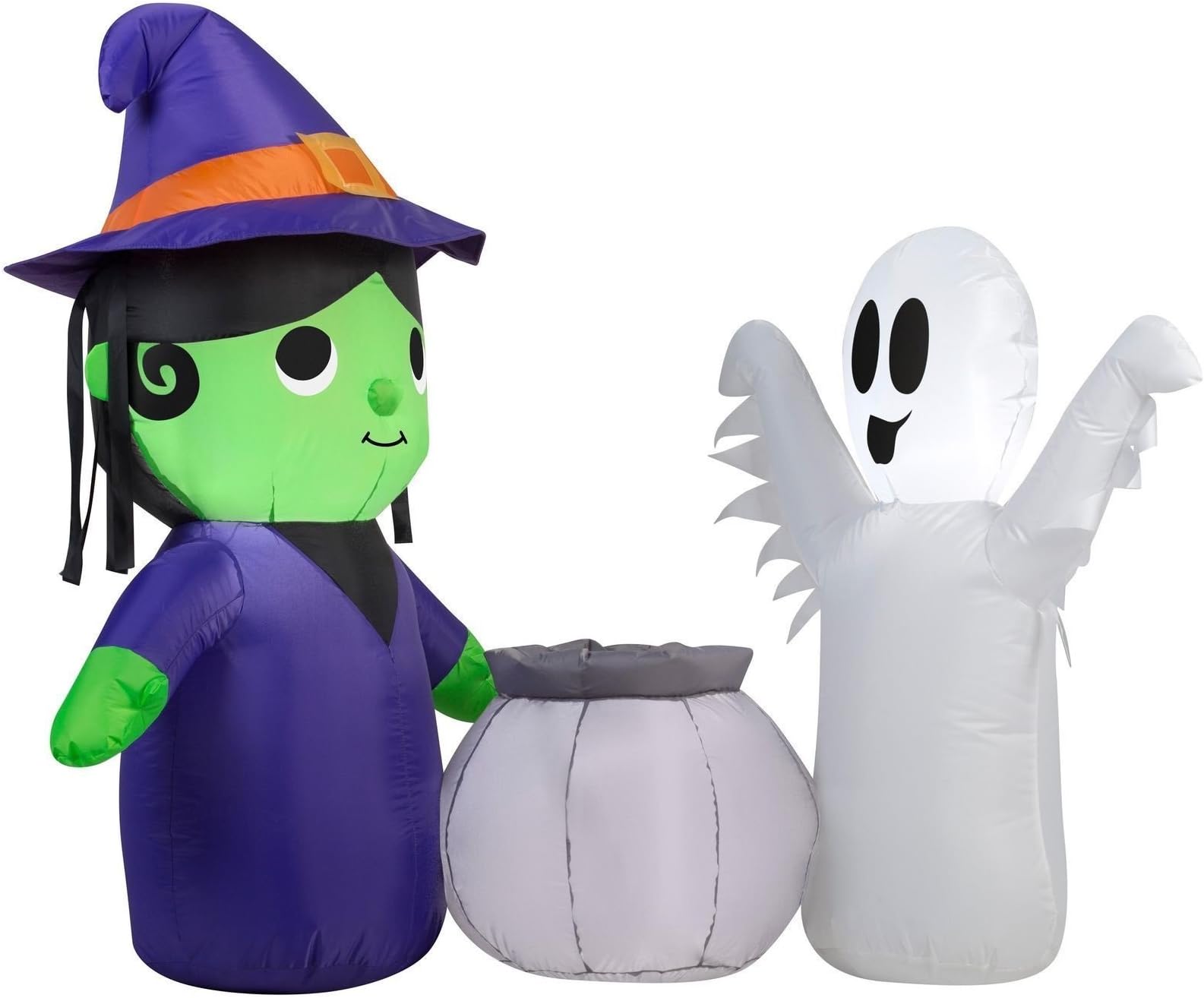 Halloween Inflatable 5' Witch & Ghost w/Cauldron by Gemmy