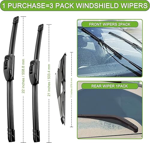 Vista 66 de PARRATI® - Limpiaparabrisas de repuesto y alto rendimiento con escobillas para parte trasera, para Dodge Durango y Jeep Grand Cherokee 2011-2023