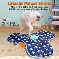 Vista 4 de Cat Toys Interactive Hide and Seek with Chirping, Motion Activated Cat Exercise Catching Game Moving Concealed Feathers Hidden in Bag
