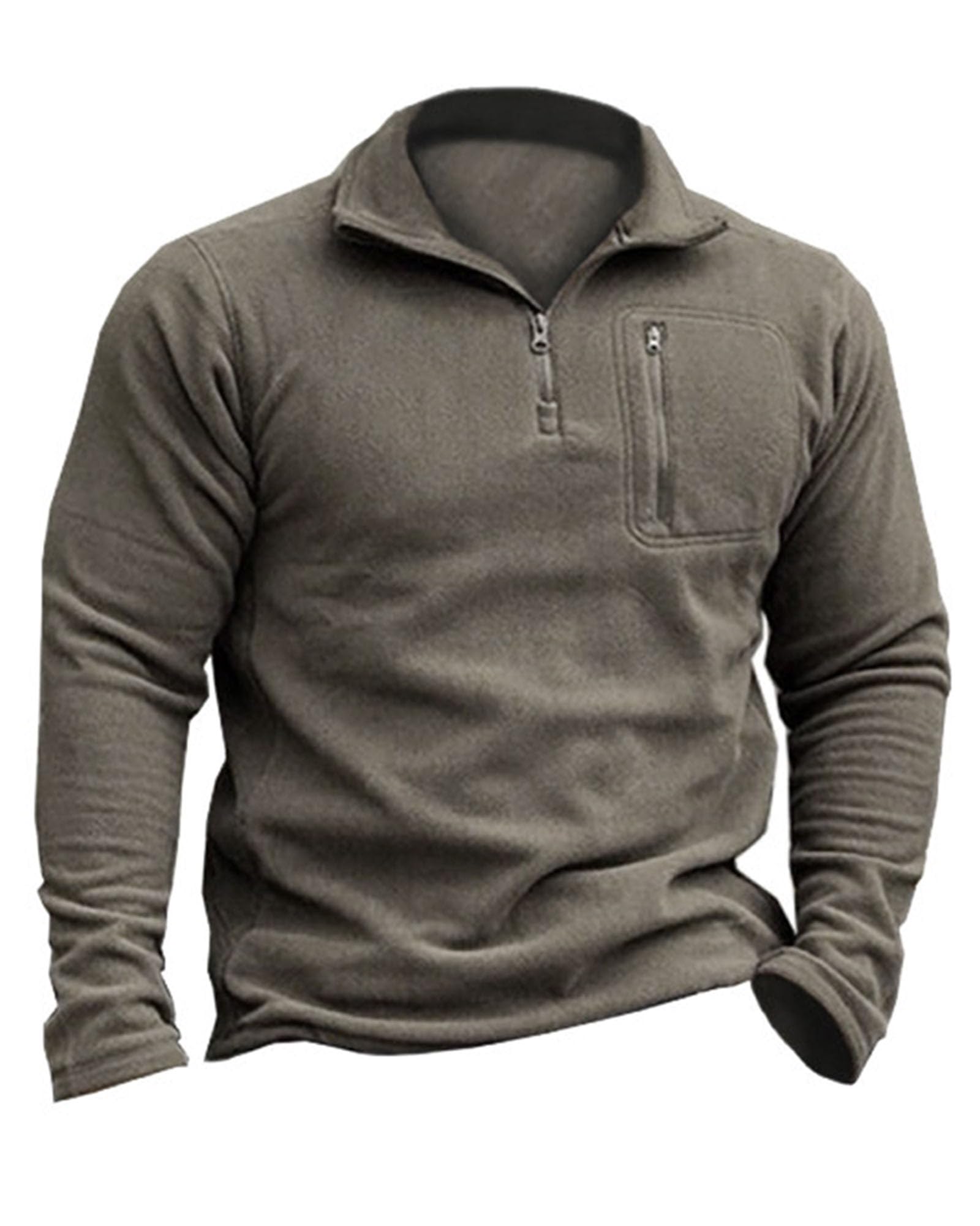 Beotyshow Herren Fleecepullover Militär Outdoor Fleecejacke Taktisch Sweatshirt Trekking Jacke Männer Half Zip Pullover Microfleece Sweatpullover