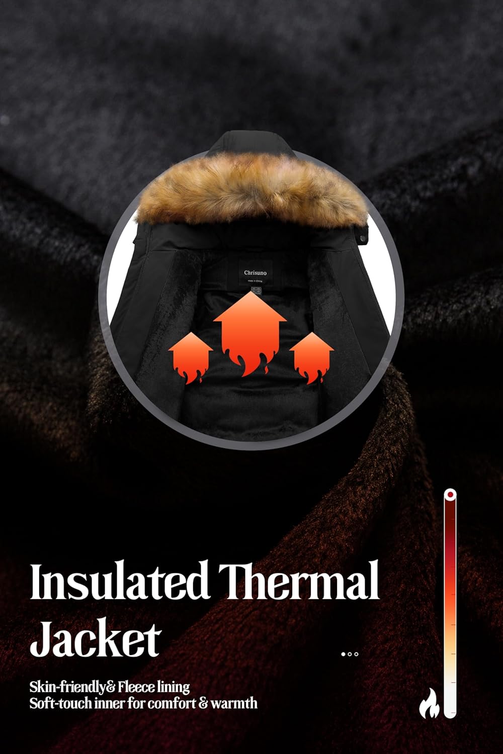 Chrisuno Girl's Water Resistant Winter Coats Warm Fleece Lined Outwear Ski Snow Jacket With Removable Hood - Image 3