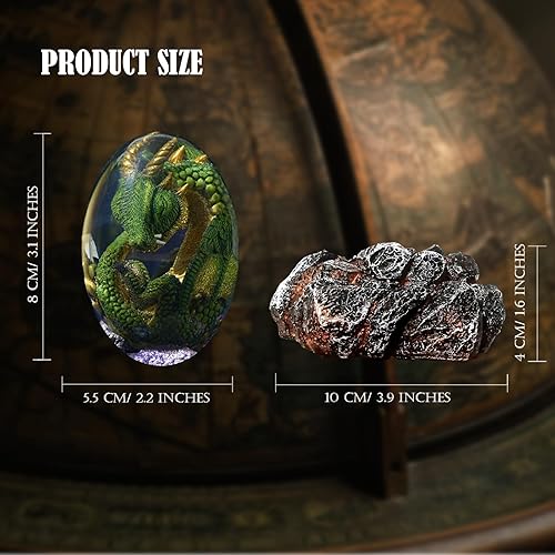 Miniatura 2 de Huevo de dragón, huevos de dragón de lava, escultura hecha a mano, recuerdo de dragón de cristal, adornos de dragón para Navidad, cumpleaños,