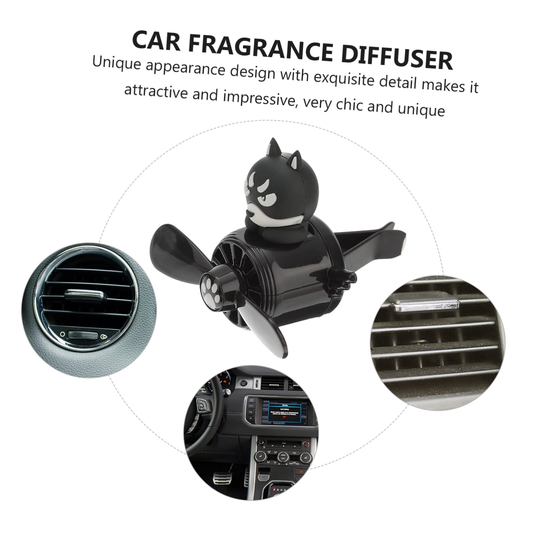 SOLUSTRE 4pezzi Diffusore Per Auto Forma Di Cartone Con Ventilatore Decorazione Da Interni Per Auto Profumo Rinfrescante e Antistress Facile Da Installare Sulla Bocchetta Aria