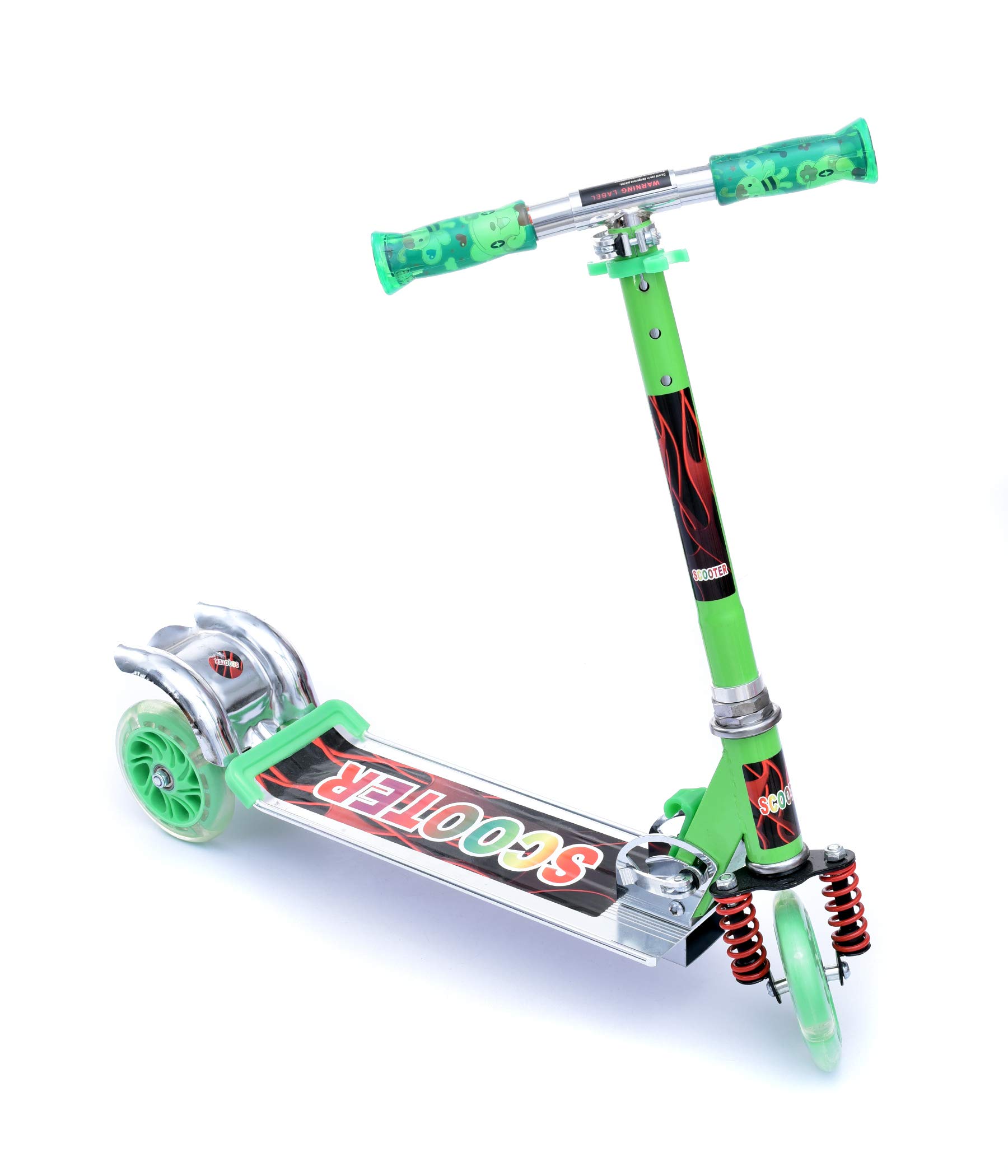 IRIS Kids 3 Wheeler Foldable Height Adjustable Scooter with Break (Green) 4