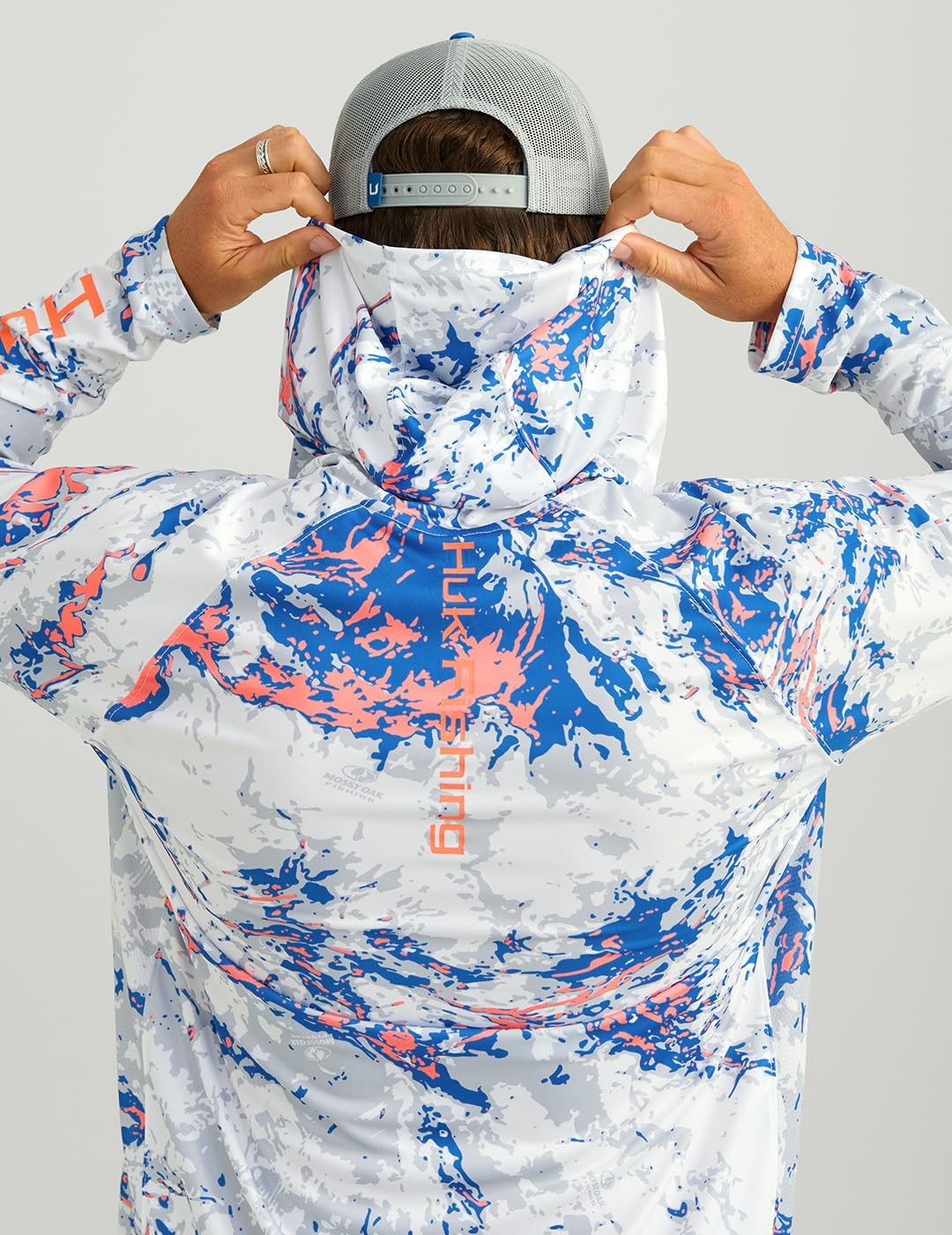 HUK Men's Pursuit Pattern Crew Sleeve, Performance Shirt