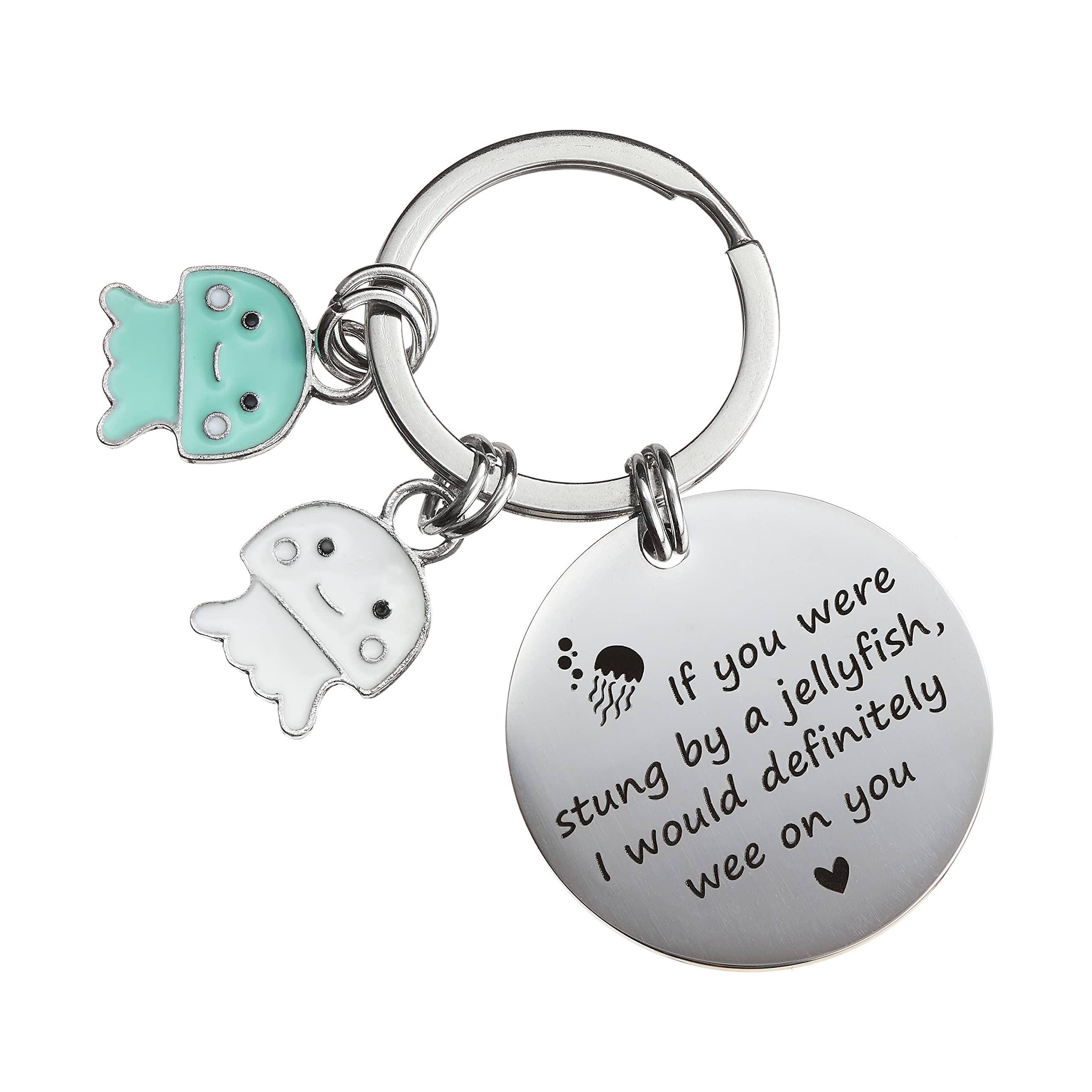 A Little Something Unisex Polished Best Friend Keyring - Galentines Gifts With Gift Box Or Friendship Keyring For A Work Colleague - Cute Jellyfish Work Bestie Gifts Ideal For Galentines Treats For A Friend