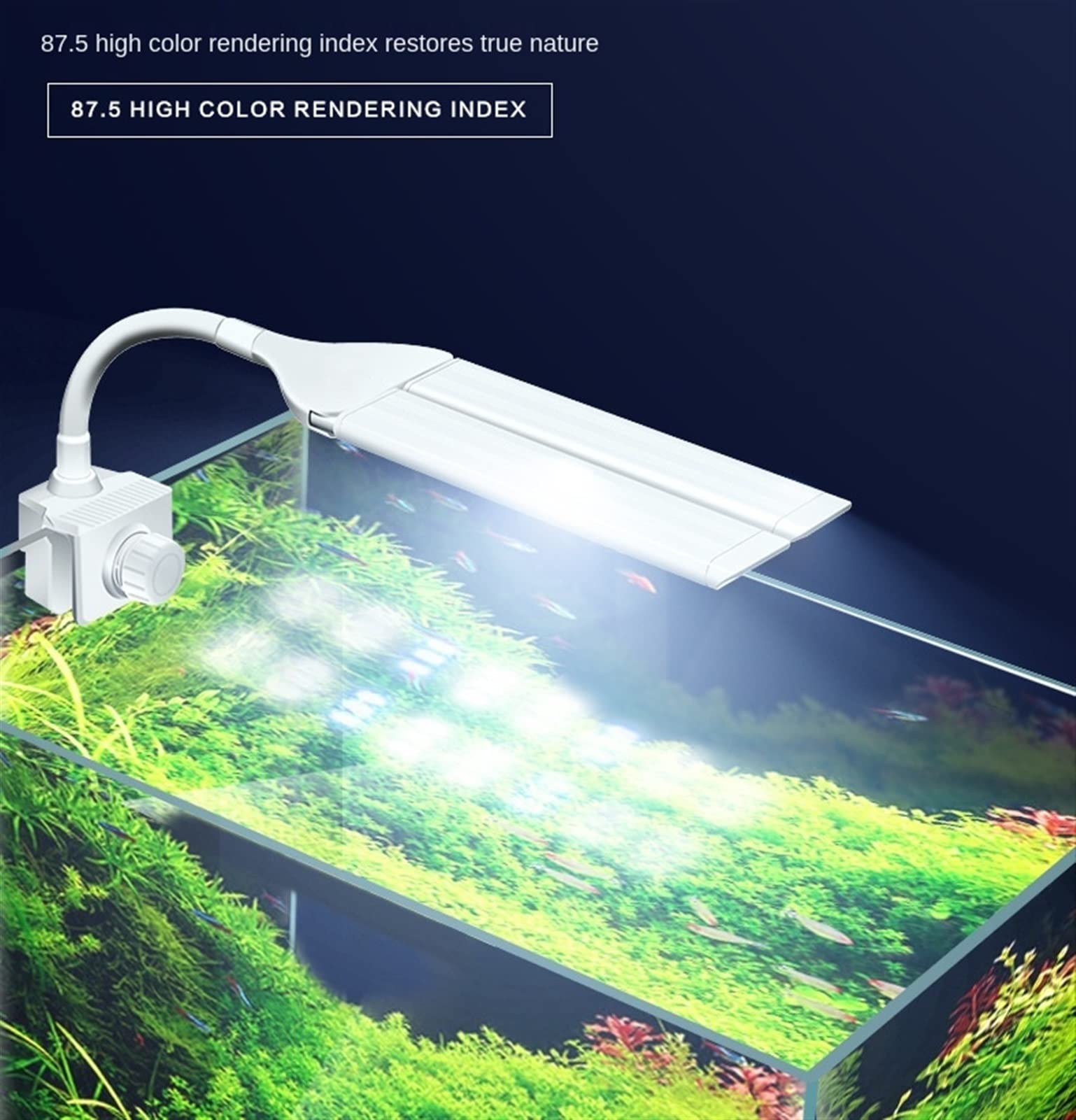 Aquarium LED Lighting Fischtank Aquarium Clip Feuchter Gras Tank Meerwasser Wasser LED Beleuchtung Mini Timer Clip Light Four Zeilen Weitwinkelcliplicht (Size : 69CM)