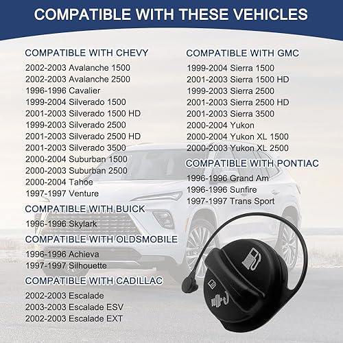 Miniatura 6 de Tapa de gasolina, tapa de combustible, cubierta de llenado de tanque de combustible para automóvil, accesorios de automóvil para Chevy GMC Silverado