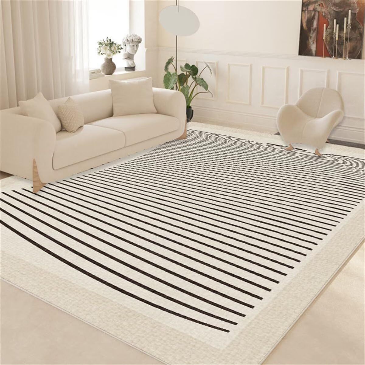 Décoration de zone de jeu de salon tapis enfant lignes grises