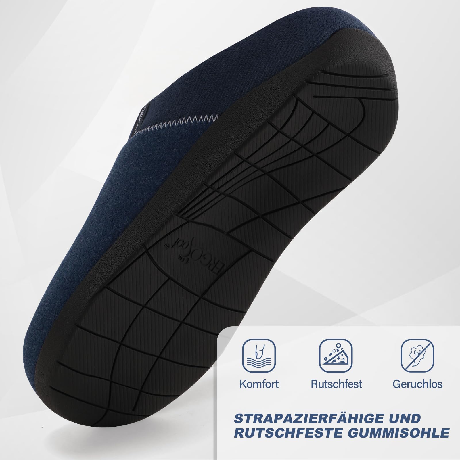 ERGOfoot Rutschfest Orthopädische Hausschuhe Arch Support | Hautfreundlich, Feuchtigkeitsableitend, Rutschfeste, Fußgewölbestützende, für Winter, für Damen/Herren, für Drinnen/ Draußen