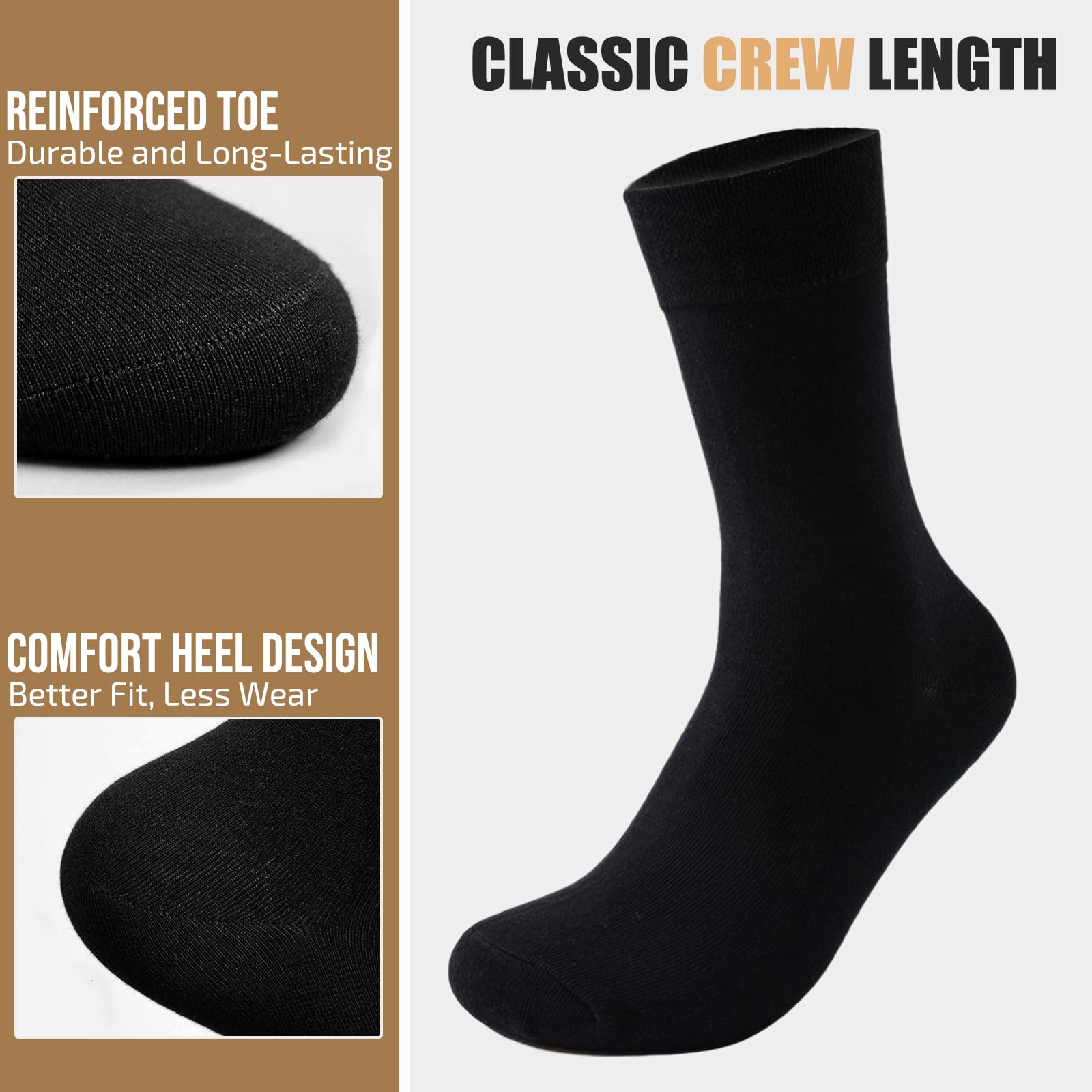 Calcetines Hombre Algodón 5 Pares - Finos Vestir Suaves, Transpirables, Cómodos y Duraderos - Uso Multiestación