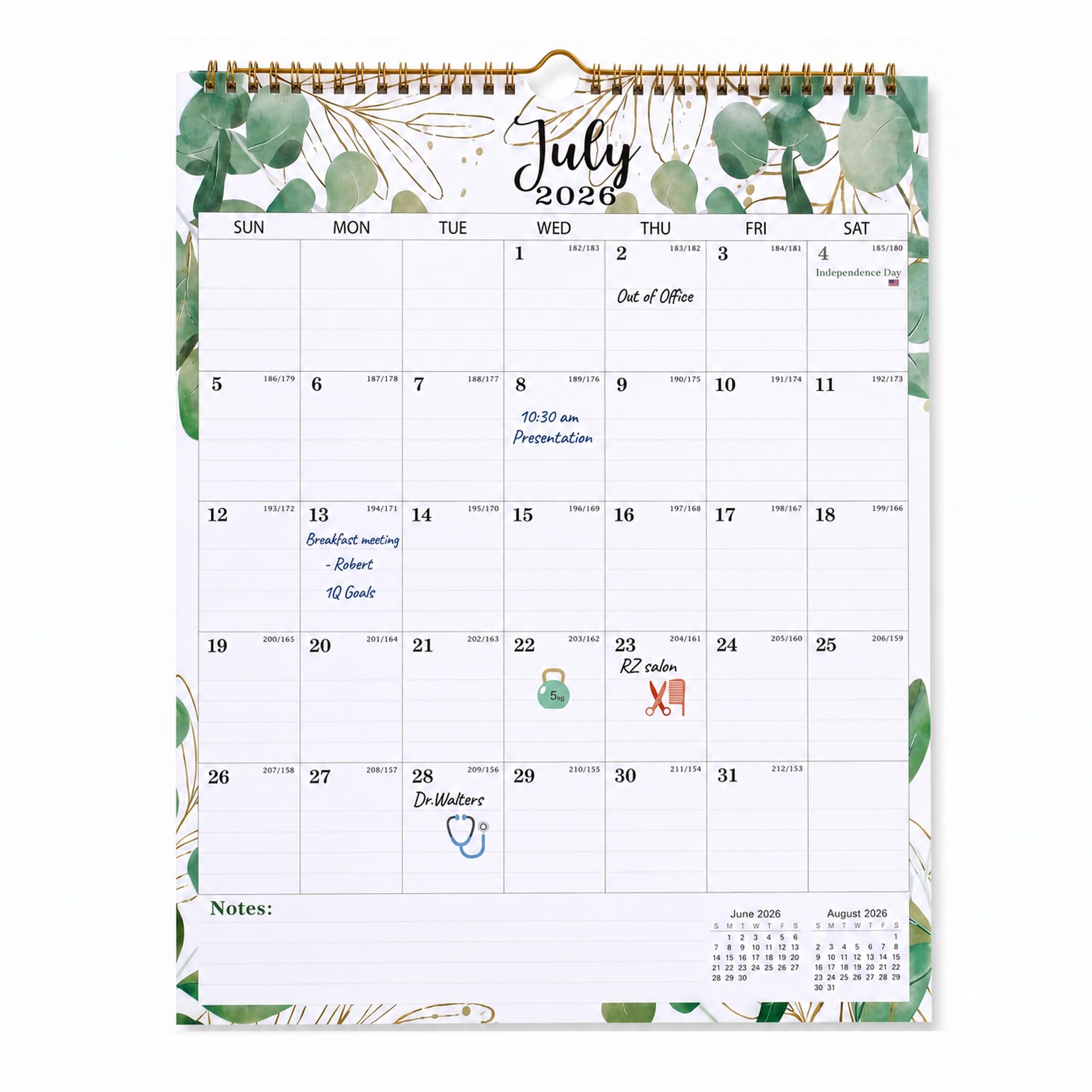 Calendar 2026 2027 UK,Large Wall Calendar Jul.2026-Dec.2027,18 Monthly Family Calendar,Daily Monthly Planner for Easy Organizing,30 x 37cm