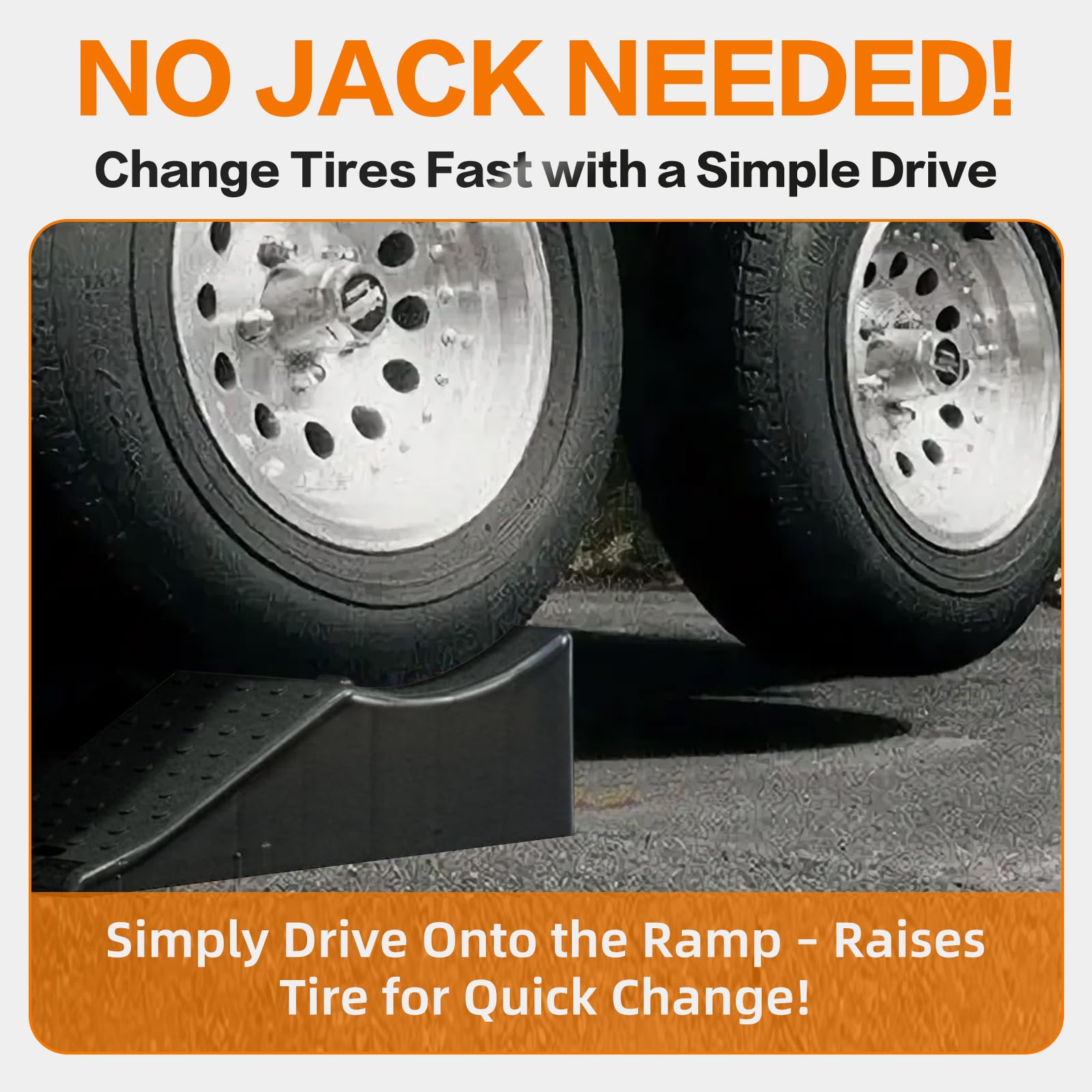 Tandem Wheel Ramp - 20000lb Heavy Duty Tire Changing Aid -2