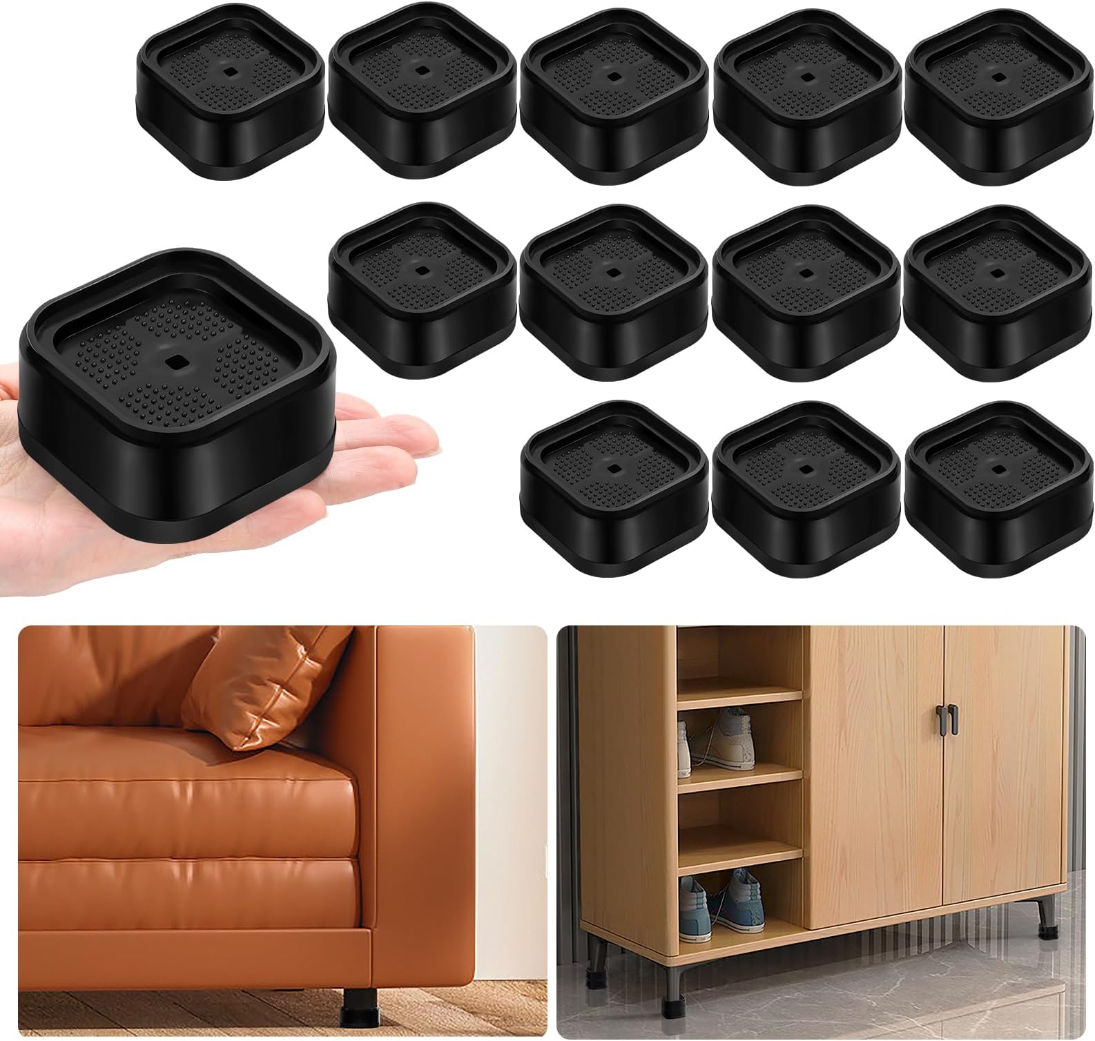 BENLIUDH Furniture and Bed Lifts Risers, 3 inch Adjustable