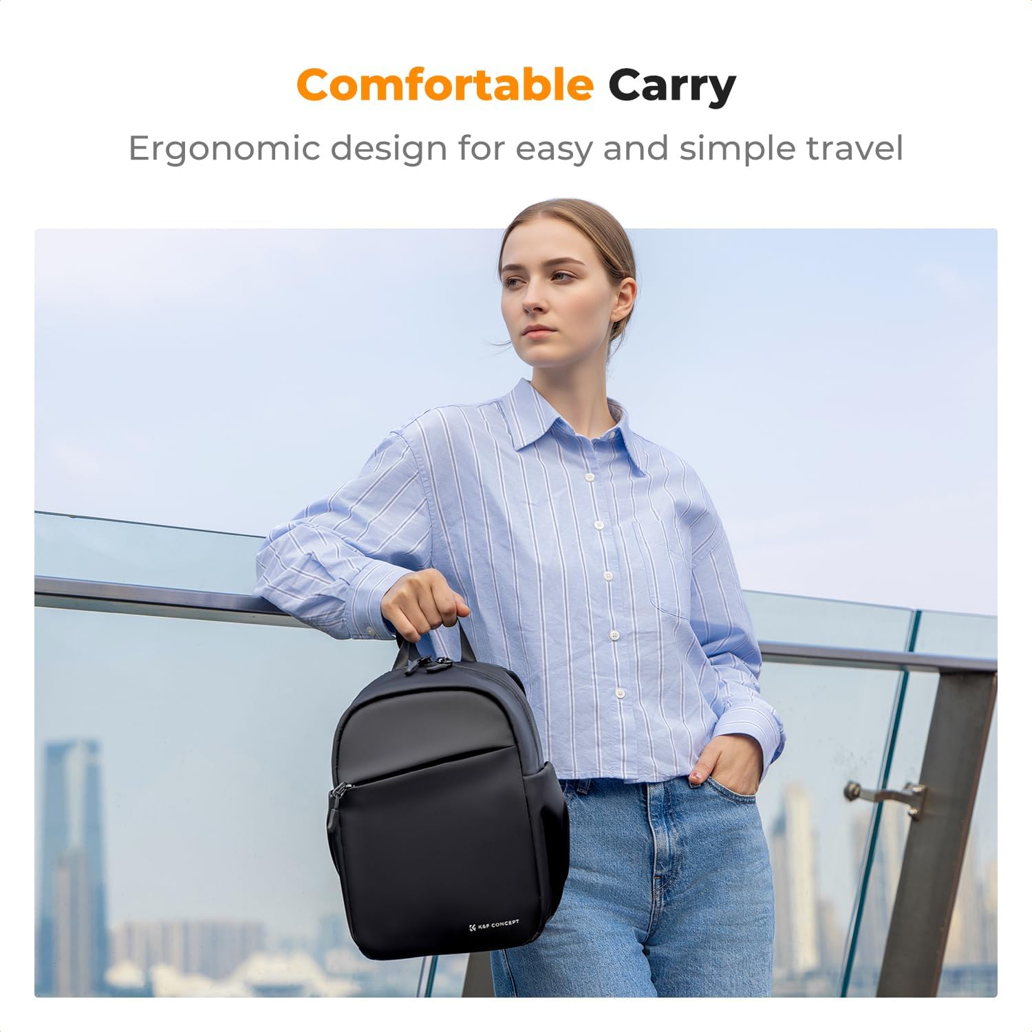 K&F CONCEPT Camera Backpack, Lightweight Camera Bag for Photographers, Portable Photography Bag Compatible with Canon/Nikon/Sony - Black - Image 5