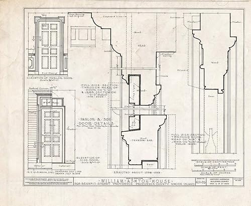 Historic Pictoric Blueprint HABS RI,4-PROV,30- (Sheet 16 of 27) - William Ashton, Jr. House, 368 Benefit Street, Providence, Providence County, RI