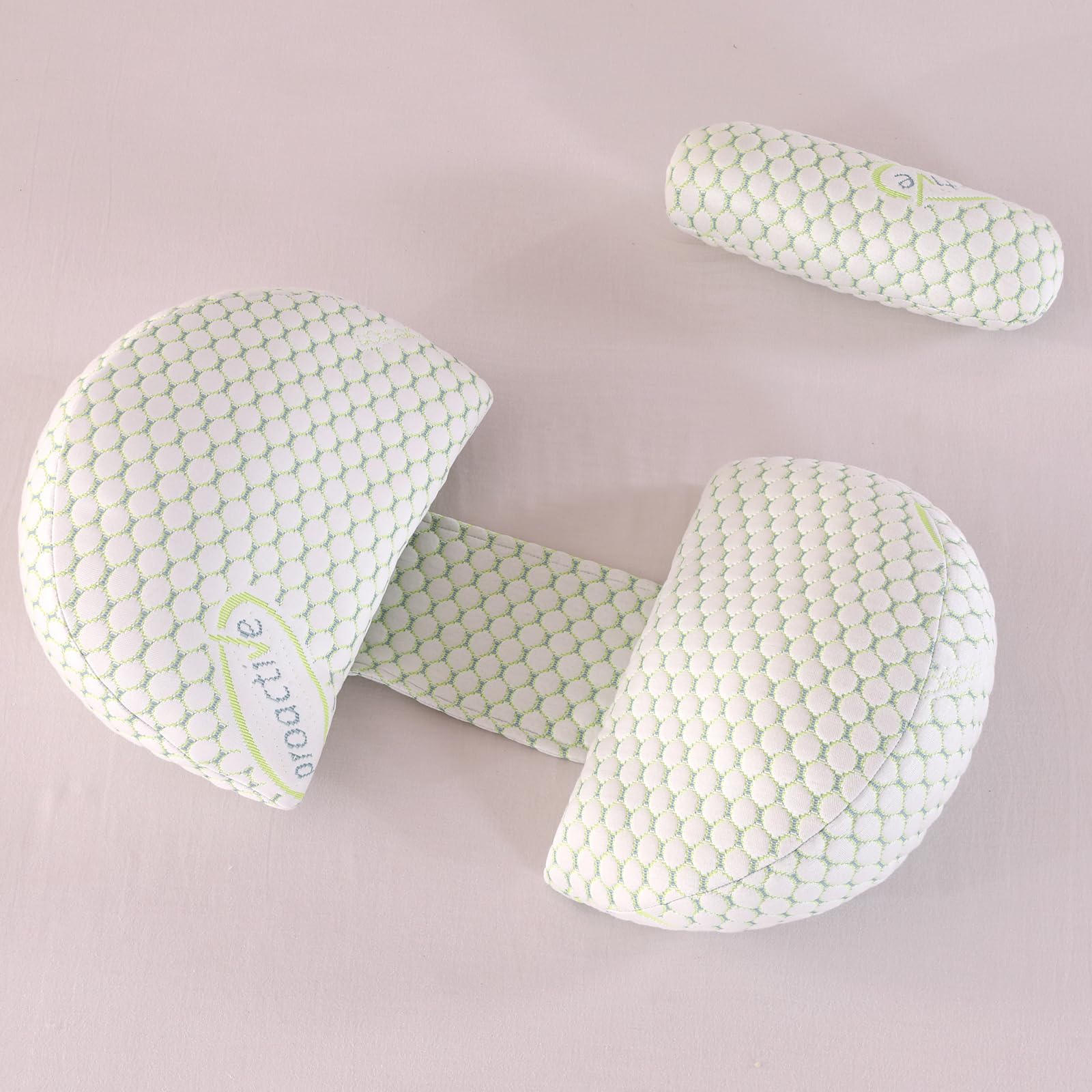 Pregnancy Pillow for Sleeping, Side Sleeper Soft Pregnancy Body Pillow Support for Back, Belly, HIPS, Legs of Pregnant Women, Maternity Pillow with Detachable and Adjustable Pillow Cover (Green)