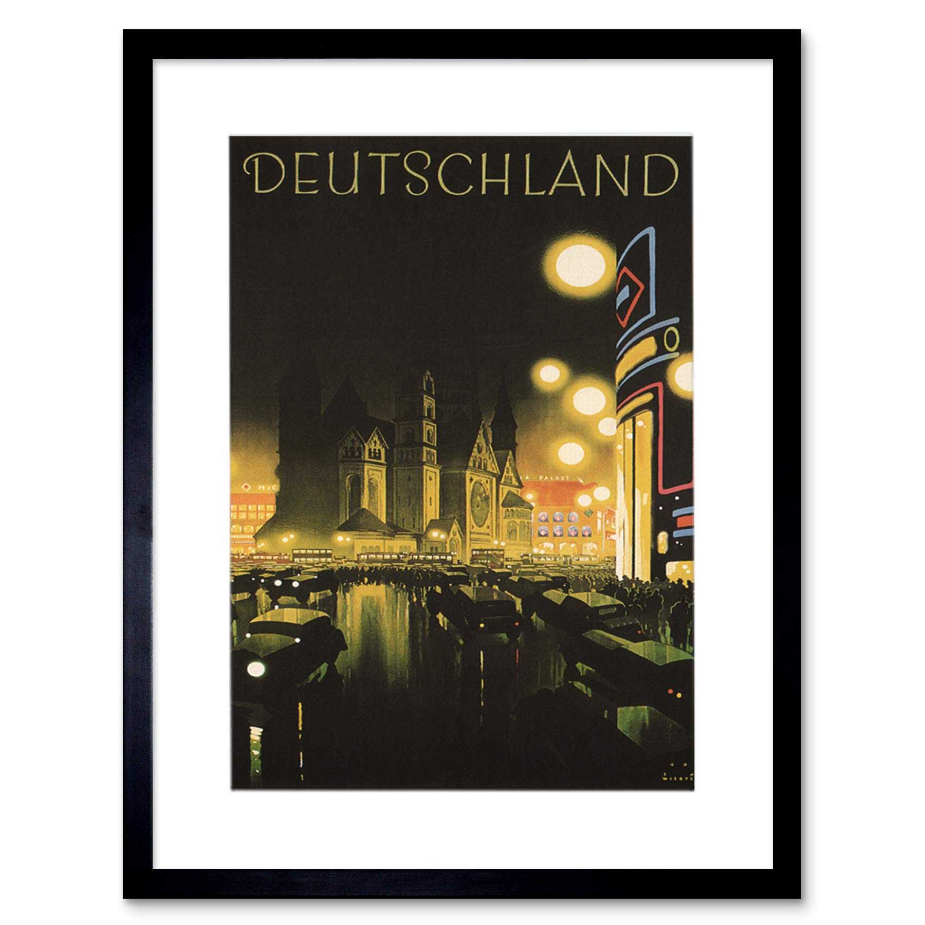 Wee Blue Coo Berlin Germany Deutschland Travel Artwork Framed Wall Art Print 12X16 Inch
