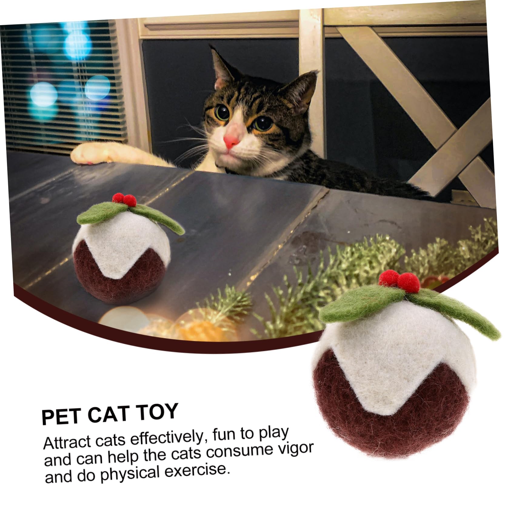 INOOMP 9stücke Katzen Spielzeug Weihnachten Lustige Kratzbälle Aus Wolle Interaktive Spielzeuge Für Katzen Und Kätzchen Haustiere