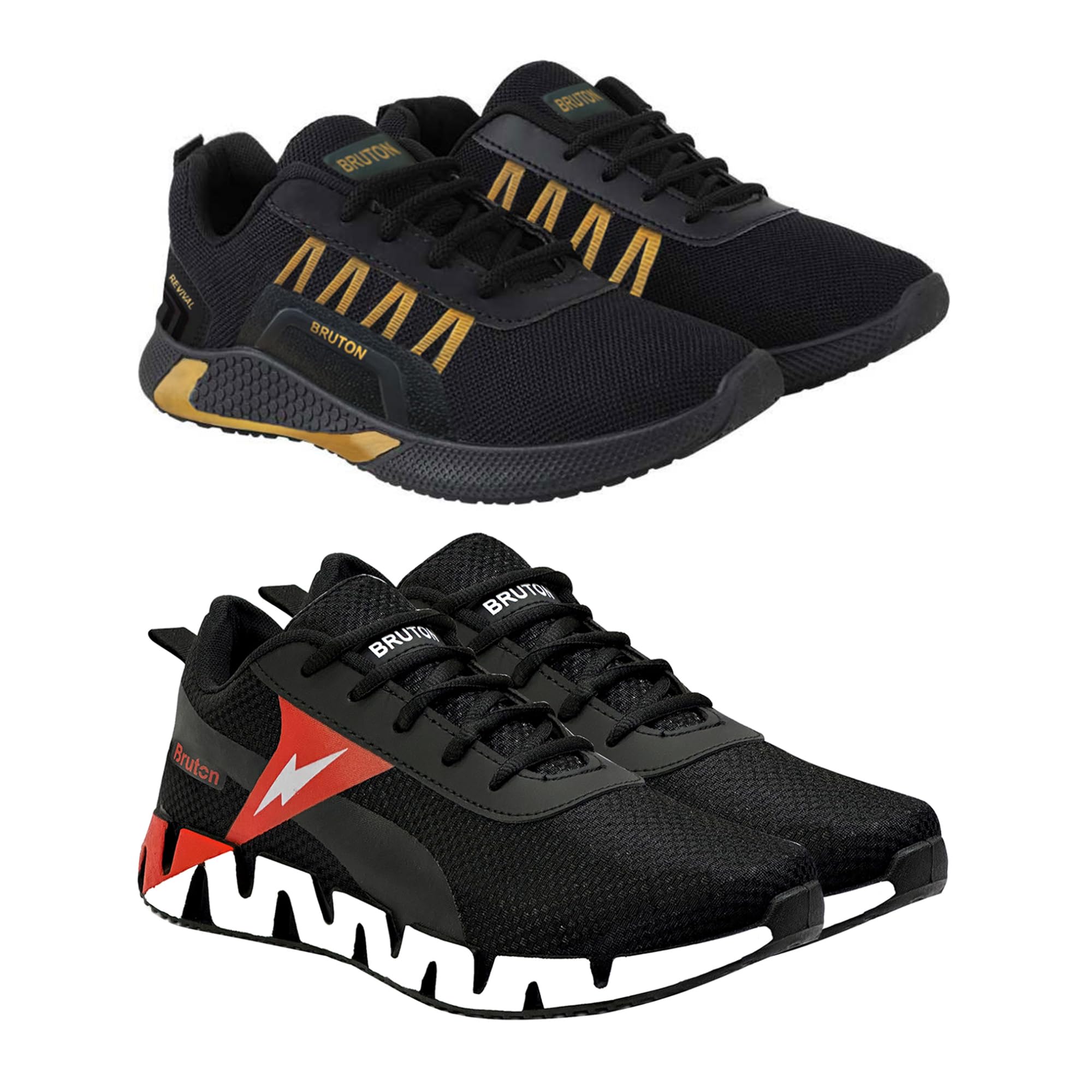 BRUTON Sports Running Shoes Lace-up Causal Walking Shoes for Mens & Boys - Combo Pack of 2, Size : 7 (B0CM14TKRF) Amazon Price History, Amazon Price Tracker